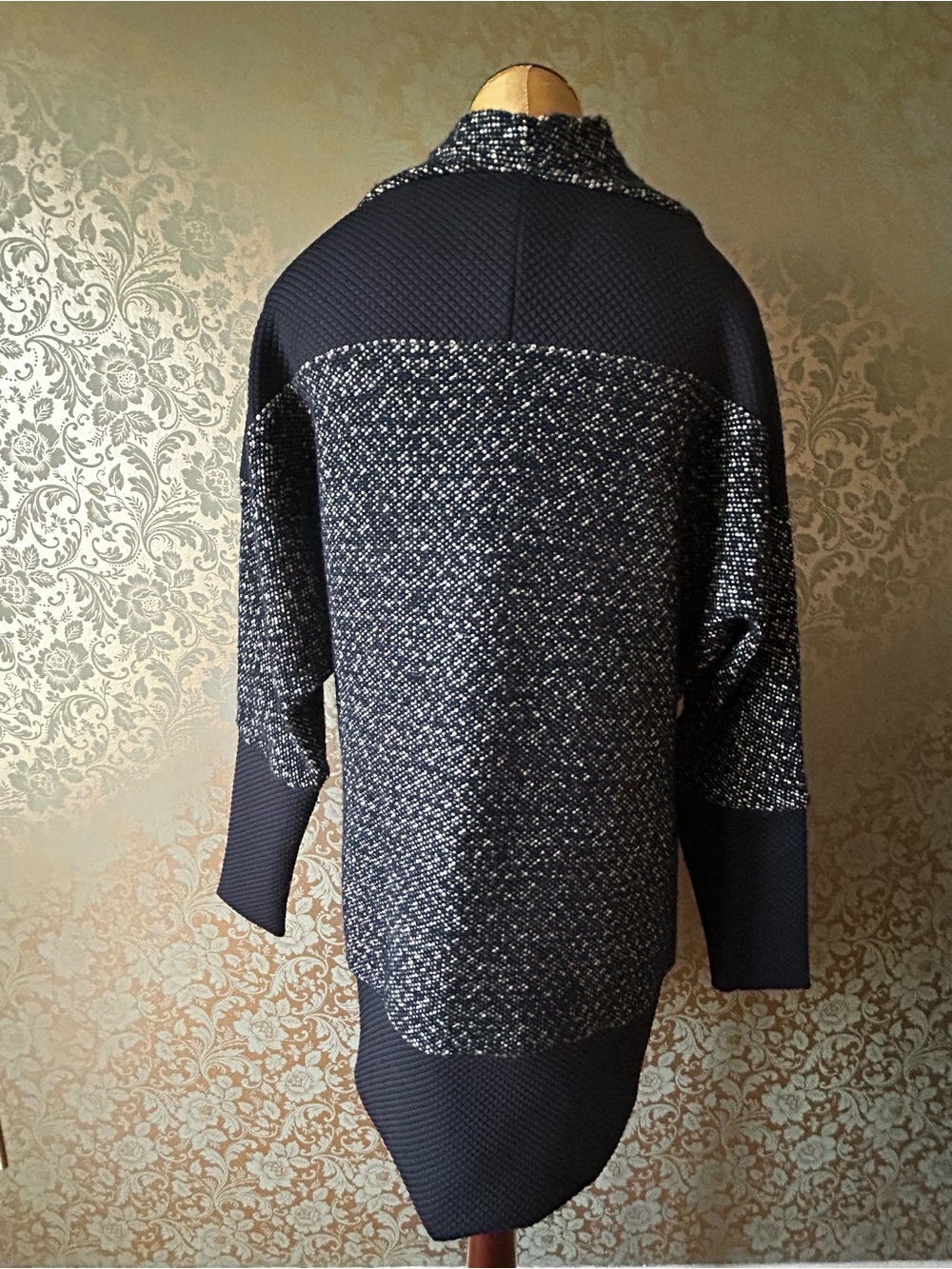 RUELLE Cowl Neck Textured Tunic Dark Blue Women’s Size Medium - Picture 4 of 13